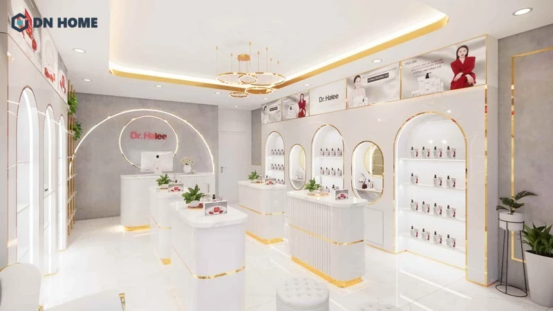Những đường vòm mạ vàng tạo điểm nhấn ấn tượng cho không gian