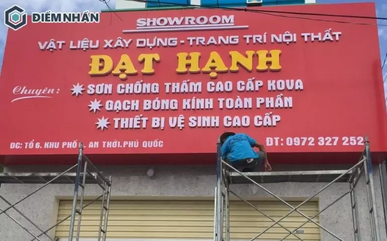 Bảng hiệu Alu được sản xuất từ hợp kim nhôm nhựa bền đẹp