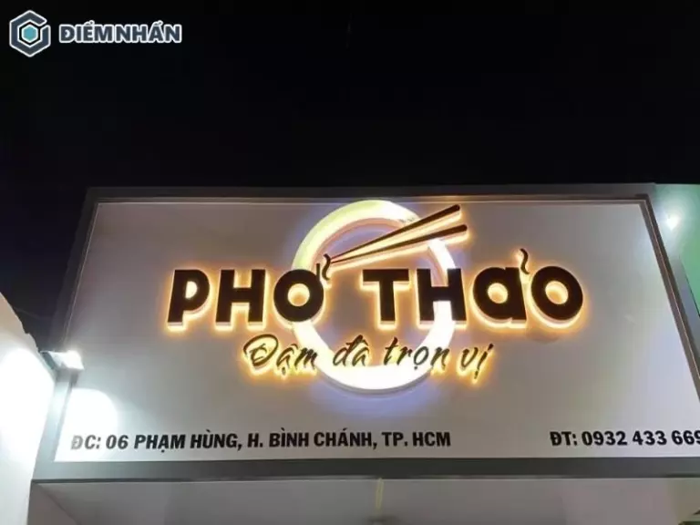 Mẫu biển quảng cáo Alu thiết kế sinh động cho quán phở truyền thống