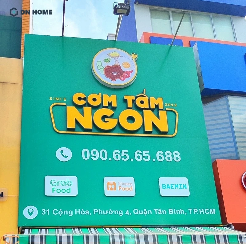 Mẫu bảng hiệu cơm tấm có thiết kế đẹp, bố cục rõ ràng