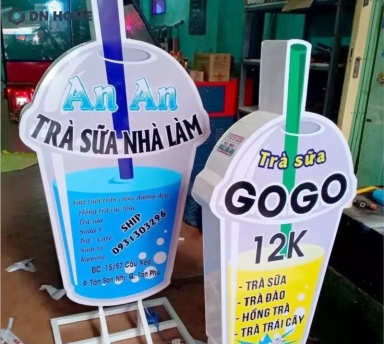 Mẫu bảng hiệu tiệm trà sữa độc đáo và ấn tượng