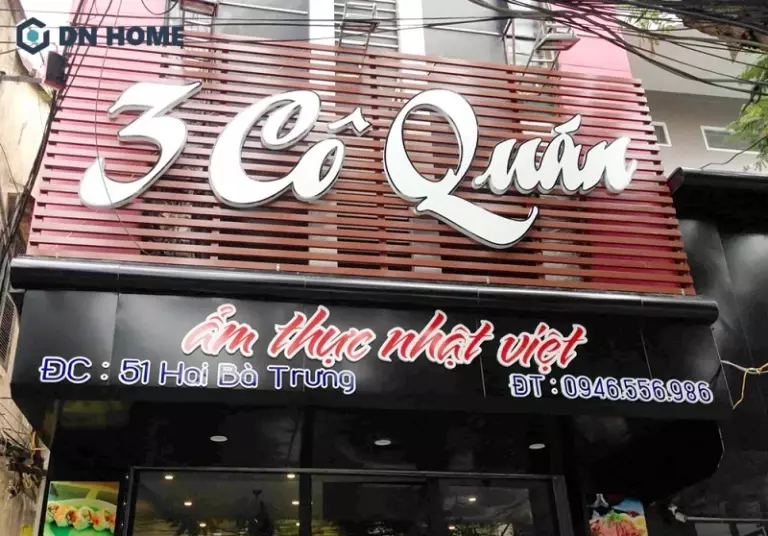 Mẫu bảng hiệu phù hợp quán ăn gần đường lớn