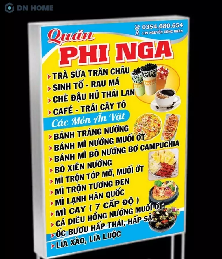 Hình ảnh bảng hiệu tiệm ăn vặt cần hấp dẫn