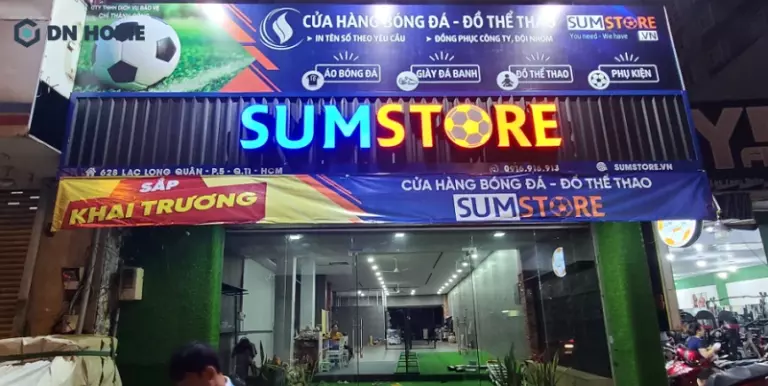 Thiết kế bảng hiệu bằng tôn sóng chữ nổi đèn led