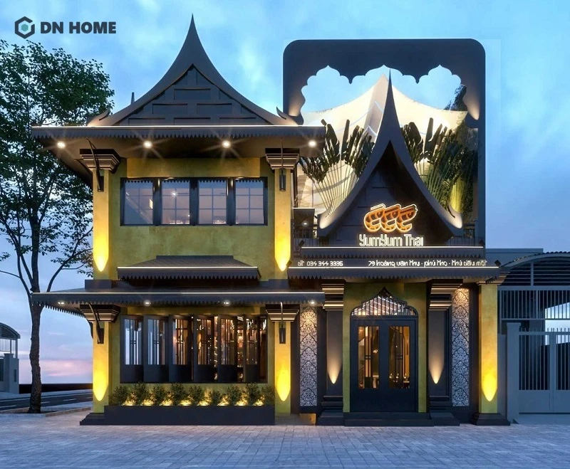 Thiết kế cổng đẹp kiểu Thái là lựa chọn phù hợp với các nhà hàng mang phong cách truyền thống Đông Nam Á