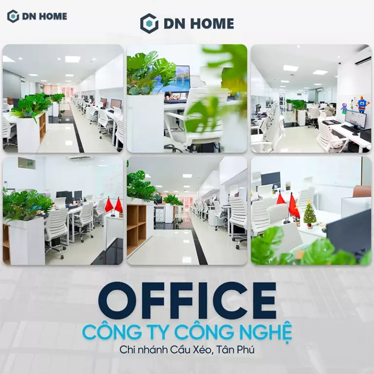 Dự án thiết kế - thi công văn phòng công nghiệp trọn gói được thực hiện bởi DN HOME