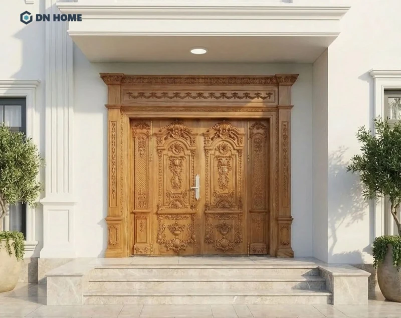 Ngoài việc lựa chọn kích thước cửa chính theo phong thuỷ, khả năng hài hoà với tổng thể ngôi nhà cũng cần được lưu ý