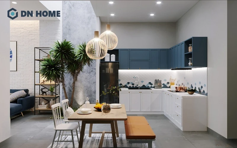 Thiết kế bếp Scandinavian đơn giản nhưng không kém phần thu hút