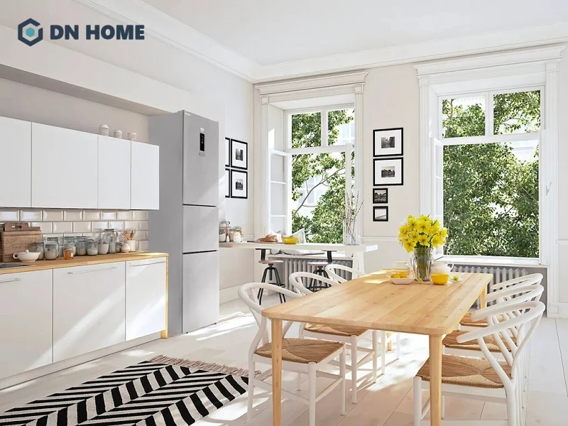 Không gian bếp Scandinavian hoàn thiện bởi những chi tiết trang trí sẽ thêm tăng thêm phần thẩm mỹ