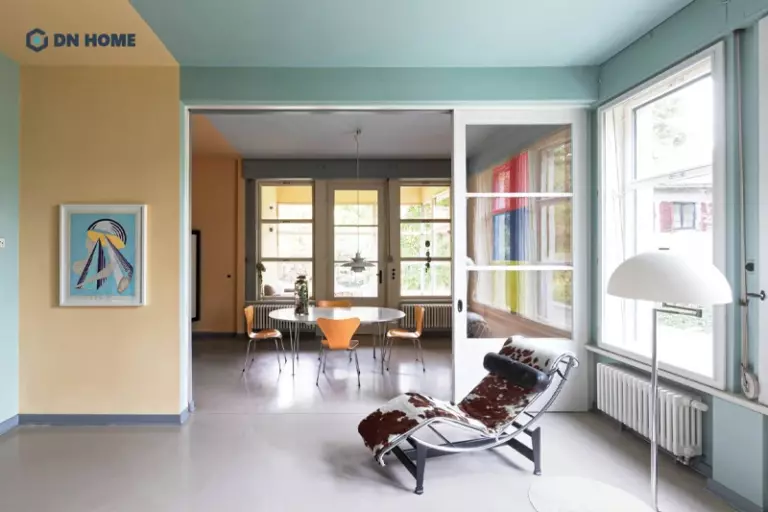 Điểm nhấn trong không gian Bauhaus là nội thất thiết kế hình học ấn tượng