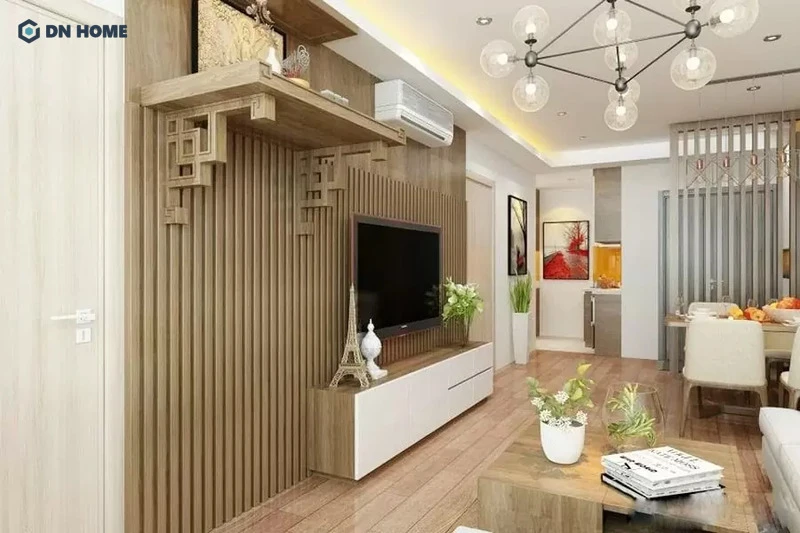 Mẫu phòng thờ trong phòng khách dành cho nhà ống