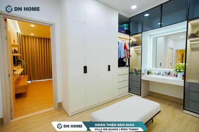 Hạng mục thi công nội thất phòng thay đồ là không thể thiếu trong các dự án villa quy mô lớn