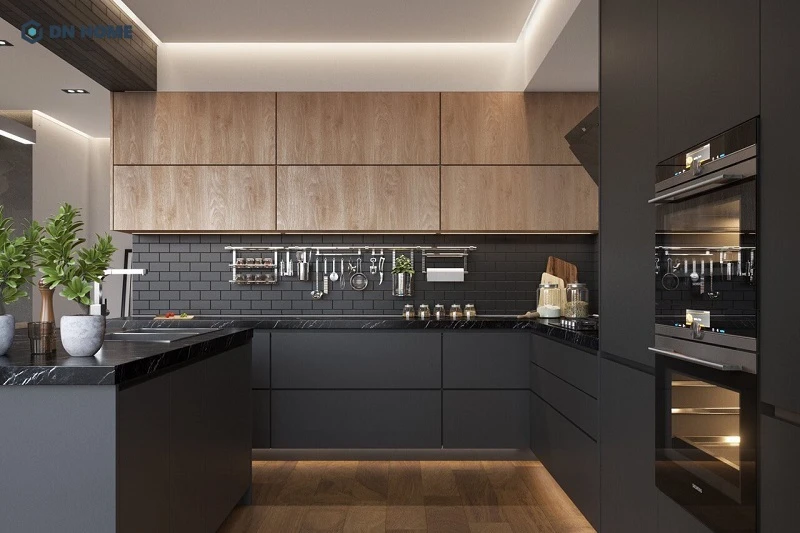 Tủ Melamine mang lại vẻ đẹp tự nhiên cho không gian bếp với đường vân giả gỗ đẹp mắt