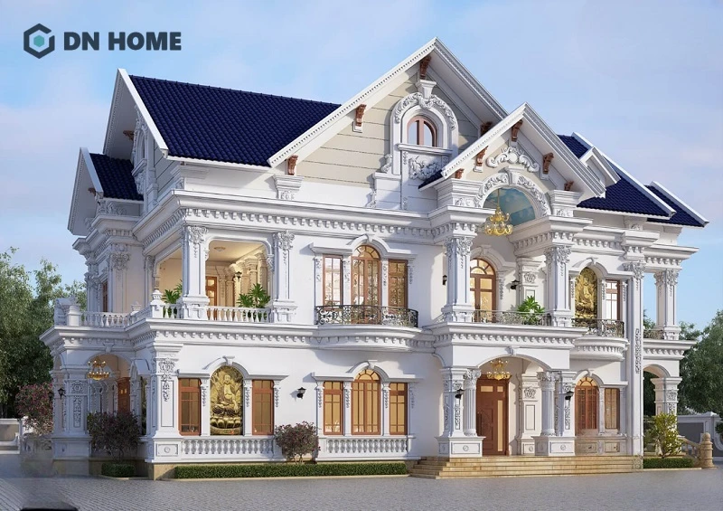 Mẫu biệt thự tân cổ điển mái Thái đẹp, sang trọng