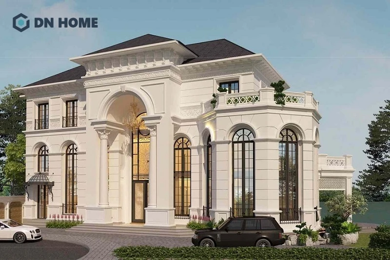 Thiết kế sang trọng đầy thu hút của mẫu biệt thự tân cổ điển mini 2 tầng