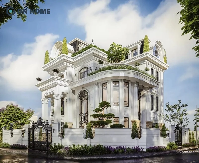 Hoa văn trong thiết kế biệt thự tân cổ điển được tiết chế, giảm bớt sự cầu kỳ, rườm rà so với kiến trúc cổ điển
