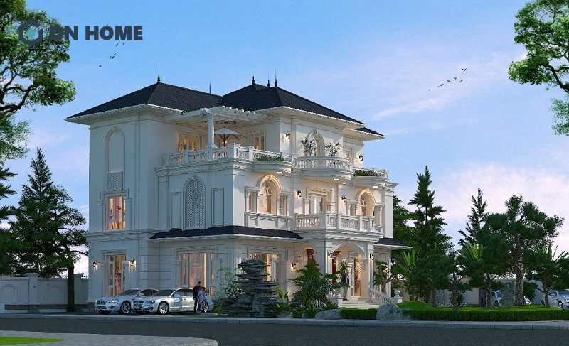 Vẻ đẹp lộng lẫy, bề thế của biệt thự 3 tầng tân cổ điển mái Thái kiểu Pháp