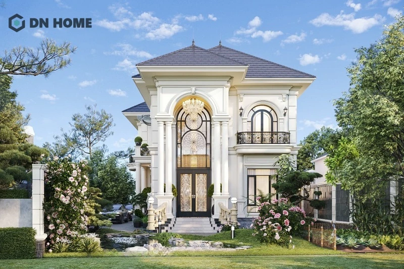 Phân bổ không gian hợp lý giúp biệt thự tân cổ điển cân đối và trông bề thế, uy nghi hơn