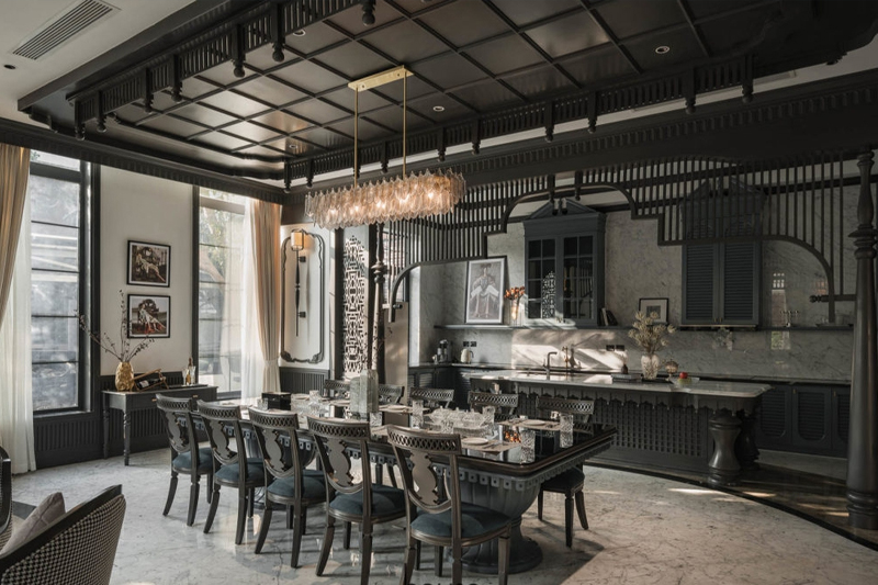 Điểm chung của các công trình phong cách Indochine là sử dụng chất liệu tự nhiên