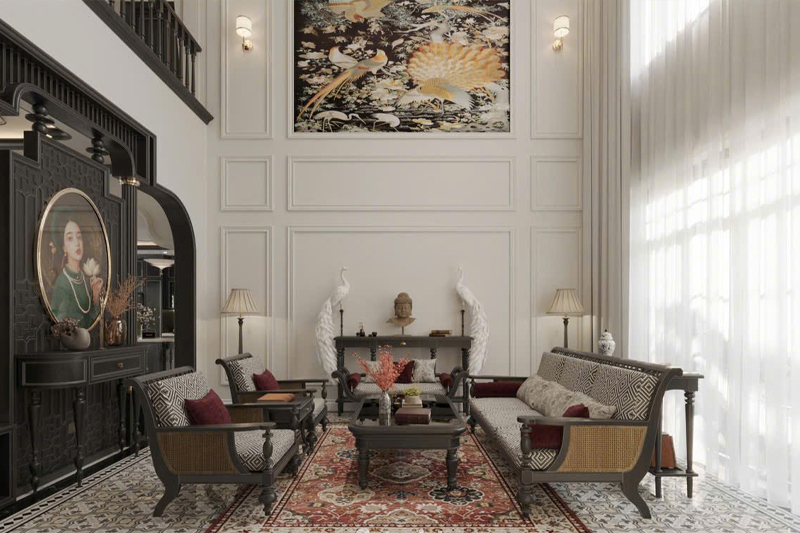 Vẻ đẹp vượt thời gian giúp phong cách Indochine được ưa chuộng trong thiết kế nội thất biệt thự