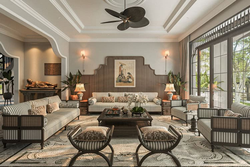 Ưu điểm nổi bật của biệt thự Indochine là hài hòa giữa vẻ đẹp sang trọng và giá trị văn hóa truyền thống