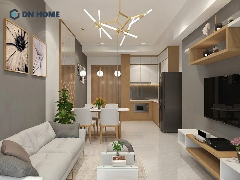 Mẫu thiết kế thi công căn hộ hiện đại có gam màu trung tính