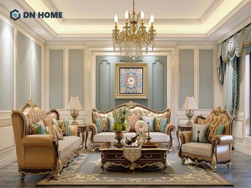 Đồ nội thất bọc da sang trọng và màu sắc hài hoà