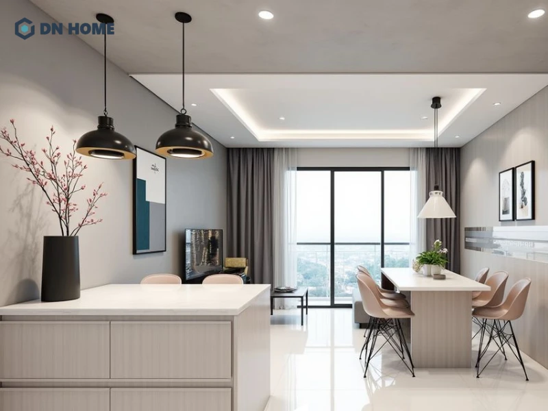 Chi phí thiết kế nội thất chung cư 63m2 phụ thuộc vào phong cách, vật liệu và mức độ đầu tư của gia chủ