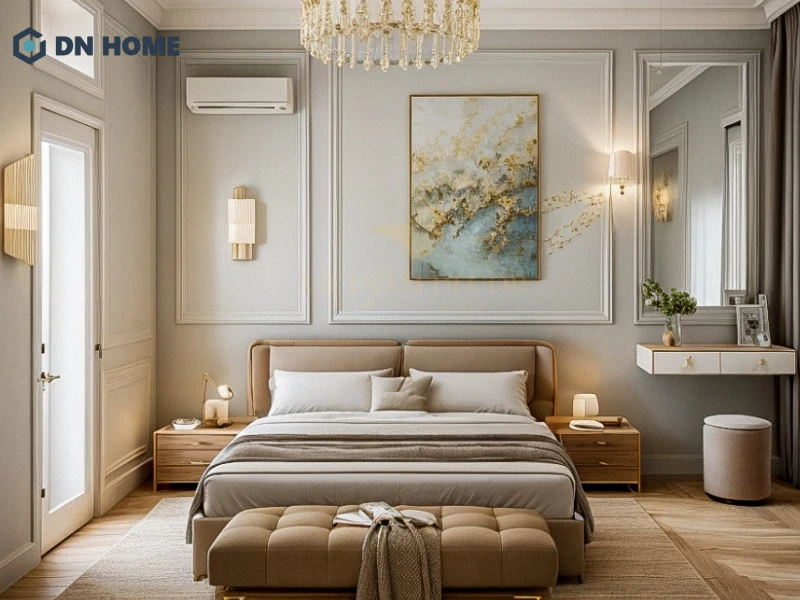 Mẫu thiết kế căn hộ 63m2 2 phòng ngủ phong gây ấn tượng với đường nét trang trí thanh lịch
