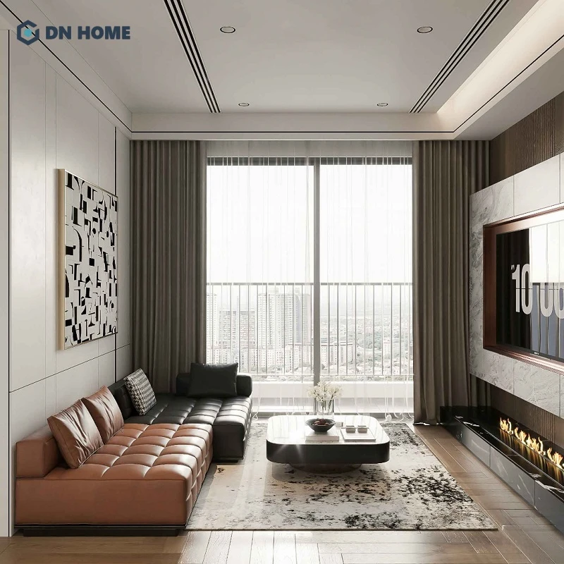 Phòng khách chung cư 75m2 thiết kế theo phong cách hiện đại