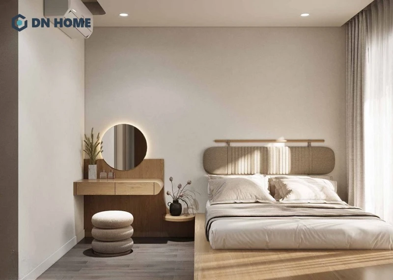 Thiết kế nội thất chung cư 75m2 với phòng ngủ phụ thiết kế đơn giản