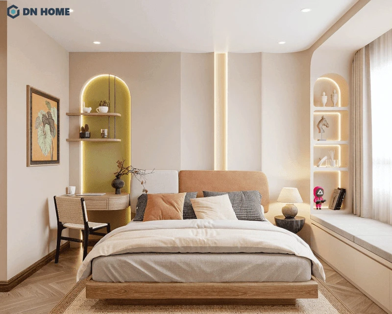 Tận dụng tối đa ánh sáng tự nhiên và bố trí hệ thống chiếu sáng phù hợp giúp không gian căn hộ trở nên có chiều sâu
