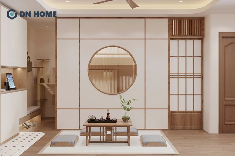 Không gian trà đạo chính là điểm nhấn nổi bật trong thiết kế nội thất chung cư Nhật Bản