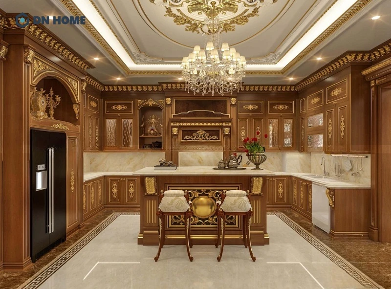 Không gian đặc trưng bởi những họa tiết trang trí trau chuốt, cầu kỳ