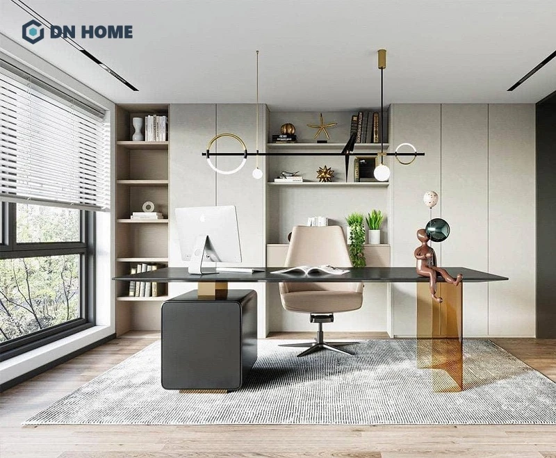 Thiết kế nội thất nhà phố đối với không gian phòng làm việc nên được đặt ở vị trí yên tĩnh, có ánh sáng tự nhiên