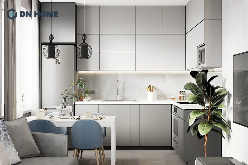 Vài chi tiết trang trí tạo điểm nhấn cho căn bếp 10m2 phong cách hiện đại