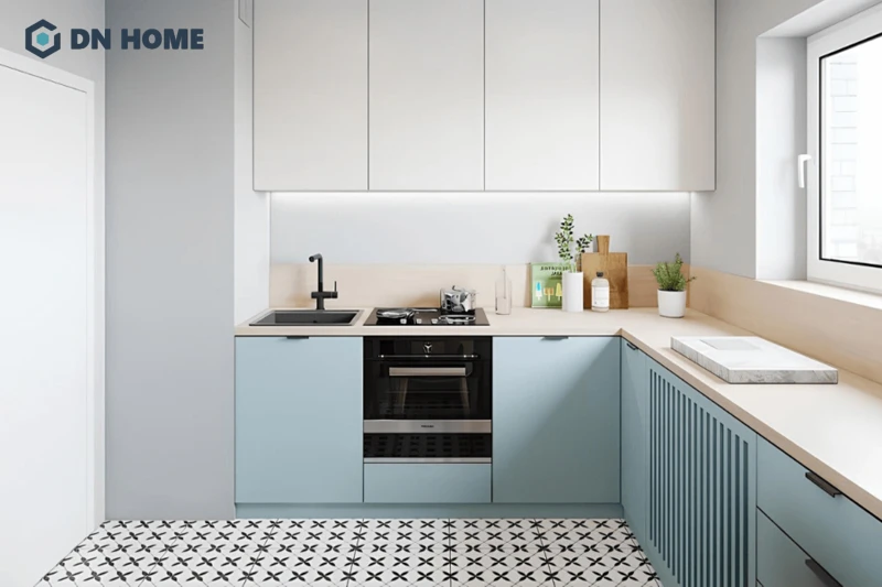 Phòng bếp 12m2 vẫn ưu tiên nội thất thông minh