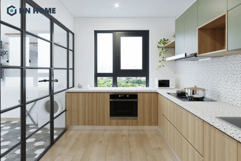 Phòng bếp 12m2 phong cách hiện đại tối ưu diện tích hiệu quả