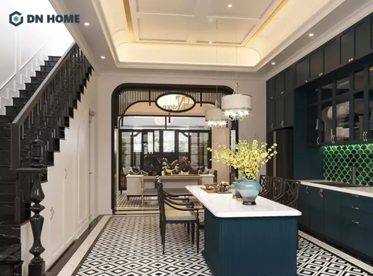 Phòng bếp phong cách Indochine tạo cảm giác ấm cúng, gần gũi