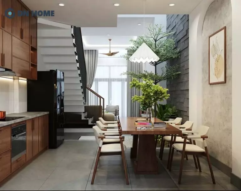 Thiết kế giếng trời tận dụng ánh sáng tự nhiên giúp không gian thông thoáng
