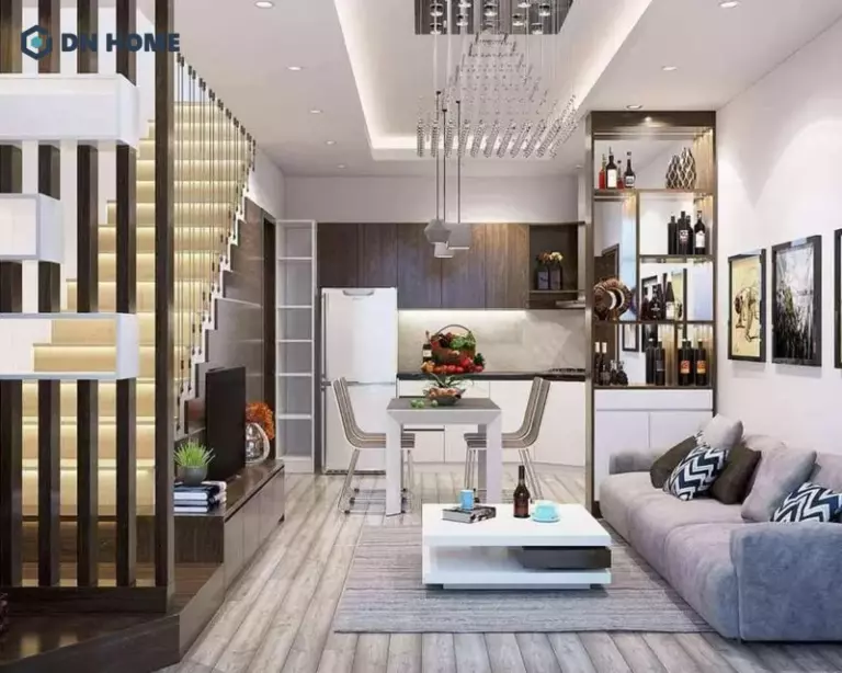 Vị trí kê bàn ăn đảm bảo lối thông thoáng khi nấu nướng