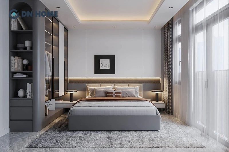 Mẫu phòng ngủ 15m2 cho cặp đôi với sự kết hợp hài hoà giữa ánh sáng tự nhiên và hệ thống chiếu sáng nhân tạo