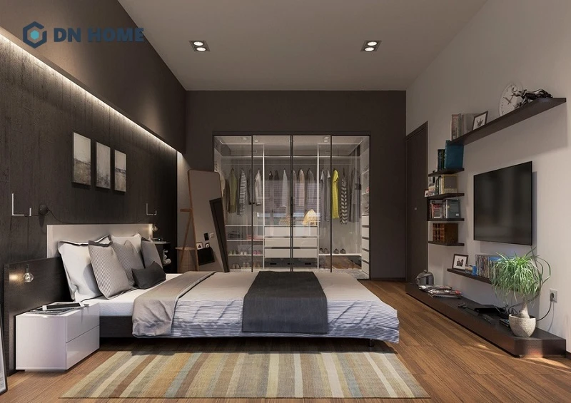 Thiết kế không gian nghỉ ngơi có phòng thay đồ hiện đại, tiện nghi