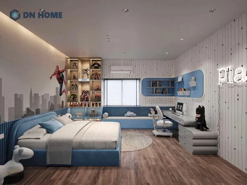 Thiết kế tông màu sáng cùng những chi tiết trang trí bắt mắt giúp kích thích sự sáng tạo của trẻ