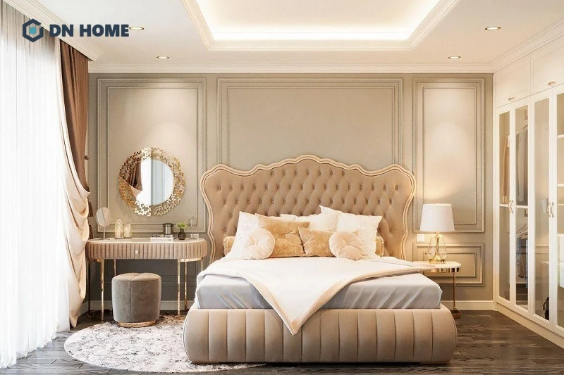 Thiết kế phòng ngủ 15m2 theo phong cách tân cổ điển sang trọng
