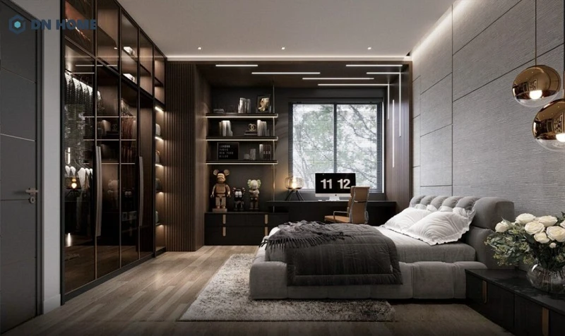 Không gian phòng ngủ 15m2 kết hợp hoàn hảo giữa ánh sáng tự nhiên và đèn LED trên các món nội thất