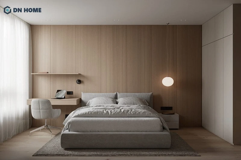 Mẫu thiết kế phòng ngủ nhỏ 15m2 phong cách tối giản tinh tế, gọn gàng