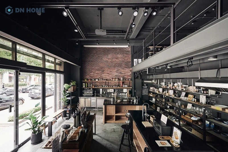 Với quán cafe Scandinavian sử dụng gam màu xám làm chủ đạo, cần chú ý tận dụng ánh sáng tự nhiên để tránh cảm giác bí bách