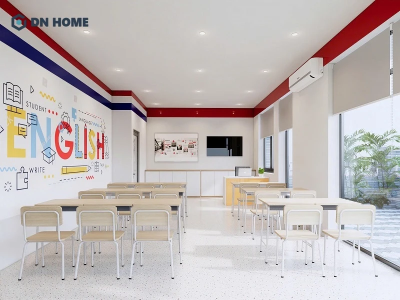 Thiết kế trung tâm ngoại ngữ phong cách hiện đại, tối giản