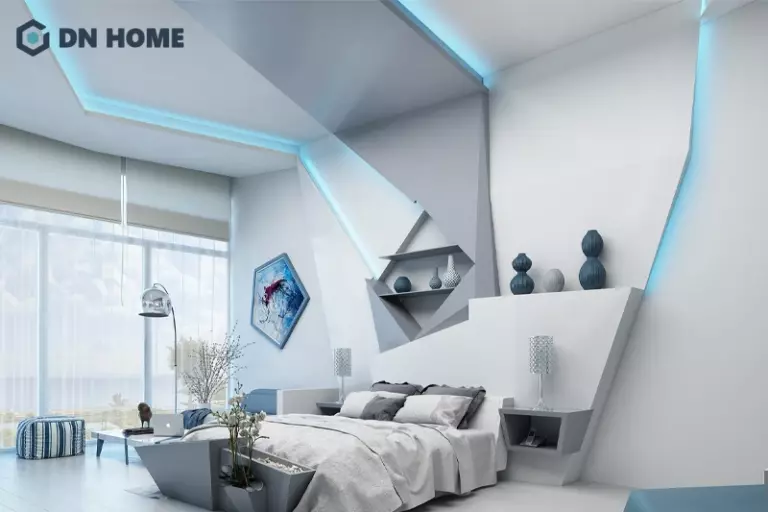 Trang trí trần phòng ngủ với đèn LED theo phong cách futuristic ấn tượng và độc đáo